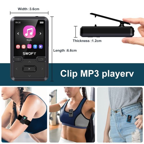32gb Clip Mp3 Player with Bluetooth 5.0, Mini Portable Wearable Mp3 Player with - Picture 3 of 7