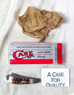 Case XX One dot USA. Roger's Bone Damascus Mini Straight Razor ROG611098 D NOS