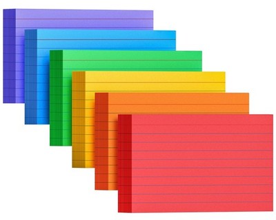 Colored Index Cards 3x5 Inch - 300 Count Flash Cards for Studing, Colored Note C