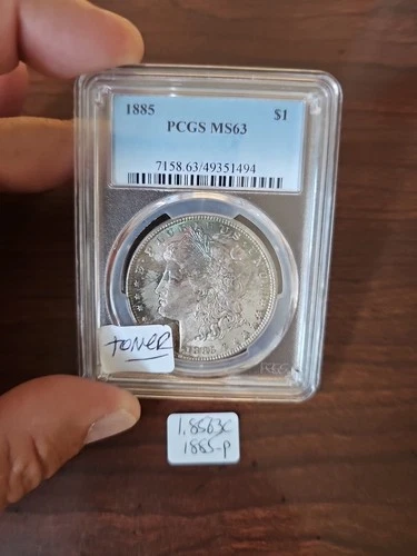 1885-P Morgan Silver Dollar $1 PCGS MS63,  Stunning Coin, Brilliant Strike TONER