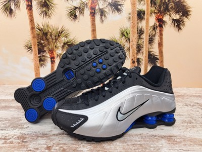 Nike Shox R4 Metallic Silver Racer Black Blue AR3565 006 Women's