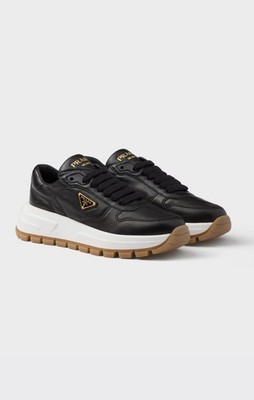 $1200 Prada Women's Prax 01 leather sneakers Black Size 36/US6