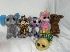 Ty Beanie Boo Dougie Dachshund Dog Safari Giraffe Fantasia Unicorn Peanut Plush