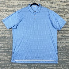 Peter Millar Summer Comfort XXL Polo Shirt Blue Skull Print Performance Mens