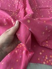 Lovely Textured 1 Yard Pink Heavy Fabric with Orange & Purple Raised Polkadots — photo 4