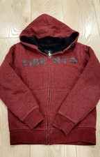 Sweat à capuche LIBERTO 12 ans bordeaux zippé doublé polaire chaud hiver garçon
