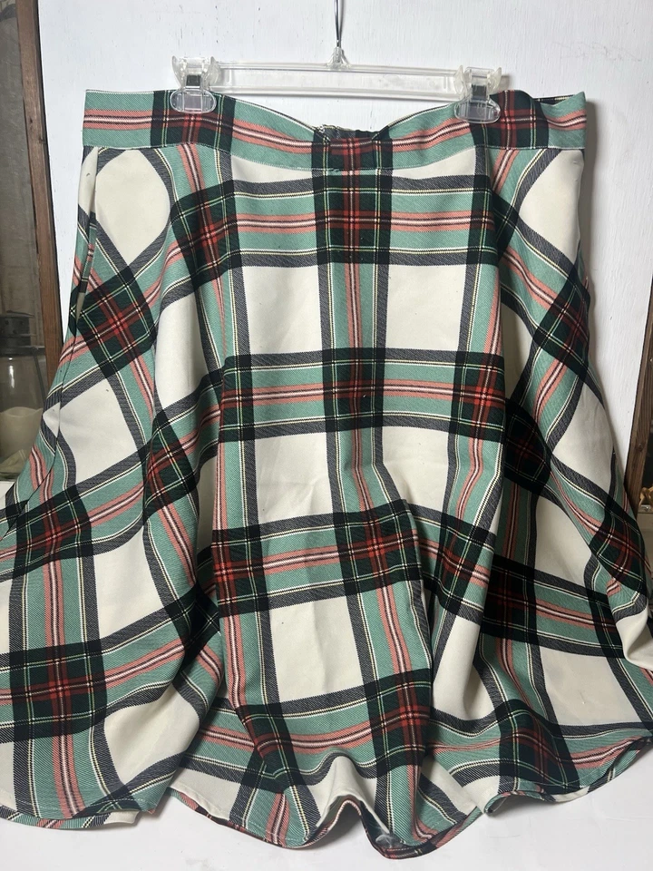 ModCloth Tartan Christmas Plaid Midi Skirt Sz 16W Pinup Retro Rockabilly.     Mm - Image 2 of 4