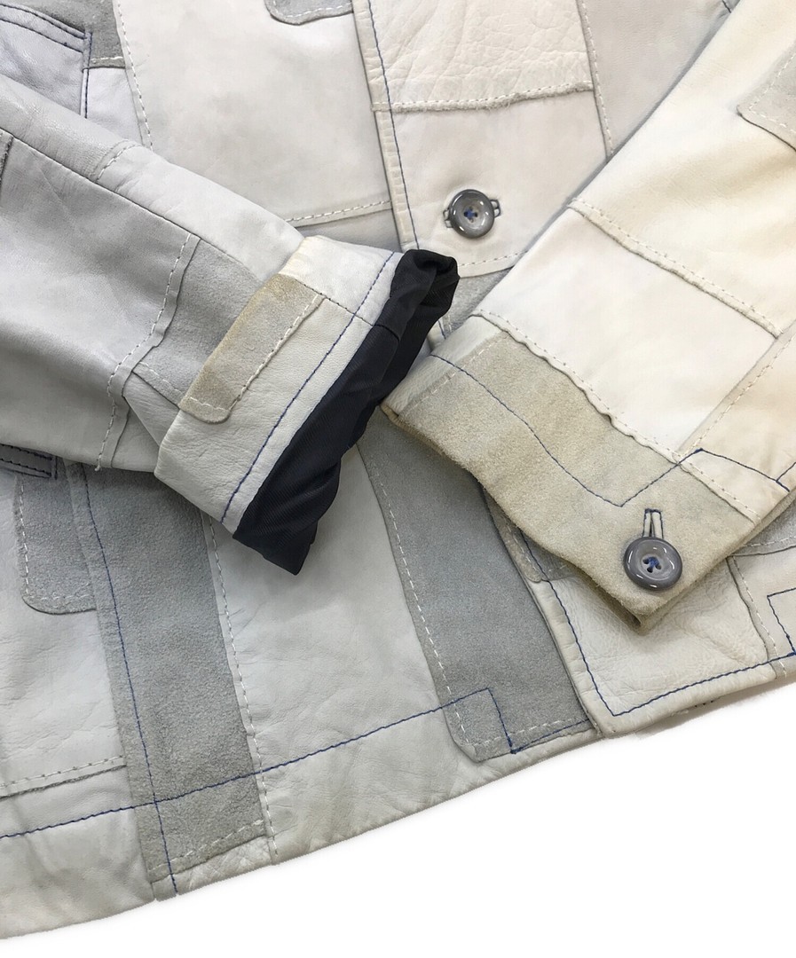 LEVI'S Patchwork Leather Jacket 70706-48 Sky Blue… - image 8