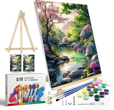  Paint by Numbers Kit for Adults with Frame Paint by Number Canvas, Landscape