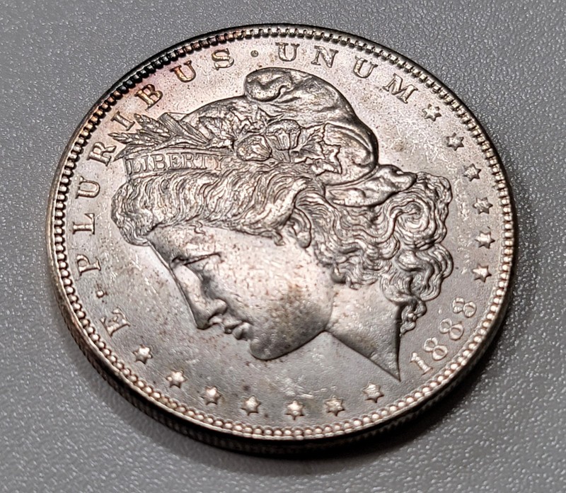 1888 Morgan Silver Dollar $1, Uncirculated, glossy and sharp