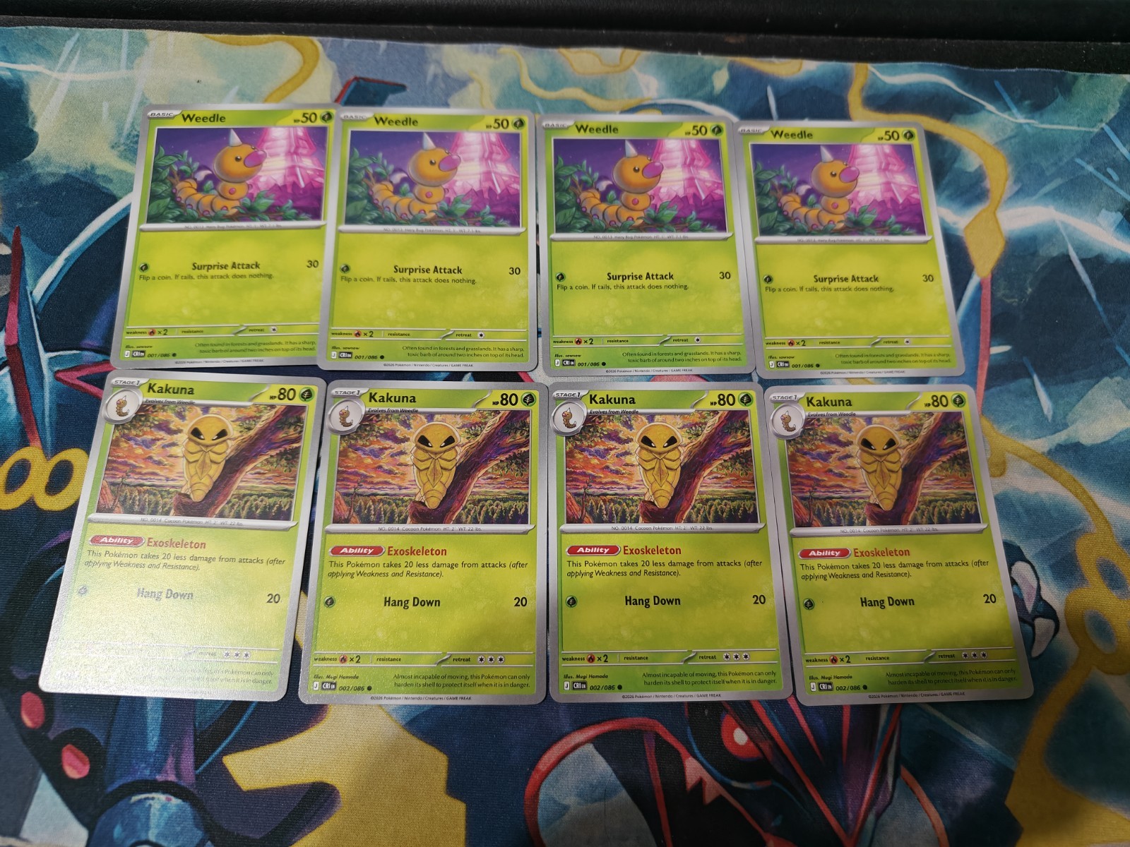 Pokemon TCG Chaos Rising Weedle Kakuna Playset 4x Each