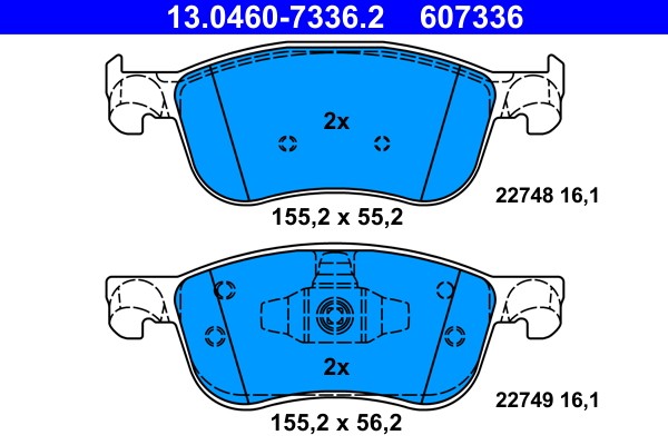 13.0460-7336.2 ATE Brake Pad Set, Disc Brake for Ford