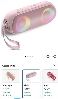 NOTABRICK Bluetooth Speaker, 30W Portable Speakers Bluetooth Wireless - Pink
