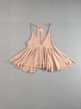 Urban Outfitters Women Tank Top XS Pink V Neck Sleeveless Baby Doll Flared Sunny