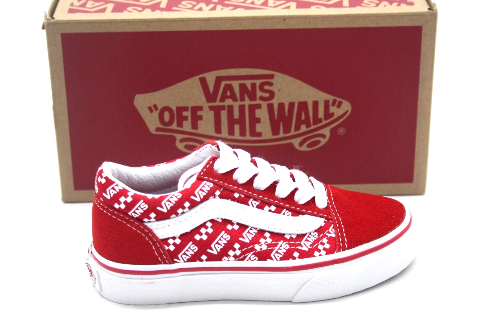 SCARPA VANS OLDol SKOO LOGOtizione RIPETI RACINGvero ROSSO BIANCOo BAMBINOare PRE