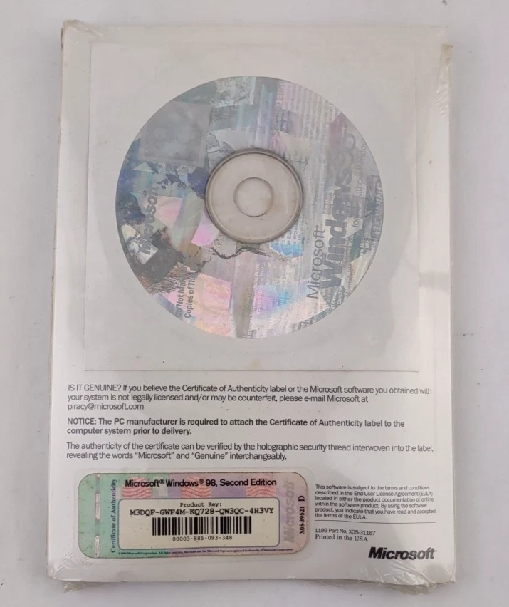 MICROSOFT WINDOWS 98 SE Second Edition Full Operating System MS WIN 98 New - Image 2 of 4