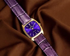 Omega De Ville Rare Blue Purple Dial Women's Manual Leather Watch 146884844
