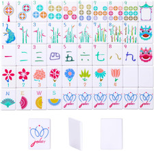 160 Printed American Mahjong Tile Set with 4 Racks Carrying Bag and Accessorie