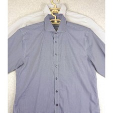 Lot of 2 TWILLORY Mens Performance Fabric Tailored Fit Dress Shirts 17 34/35