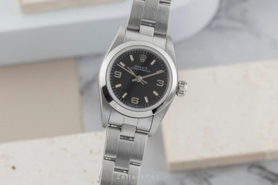 Rolex Oyster Perpetual Edelstahl Automatik Damenuhr Ref. 67180 Papiere 1997