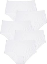 NWOT White Comfort Choice 5 Pair Pack Full Coverage Stretch BriefPanties Size 13
