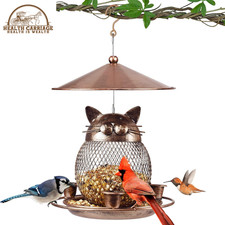 Bird Feeder for Outdoor, Squirrel Proof Metal Wild Bird Feeder Decoration for Ha