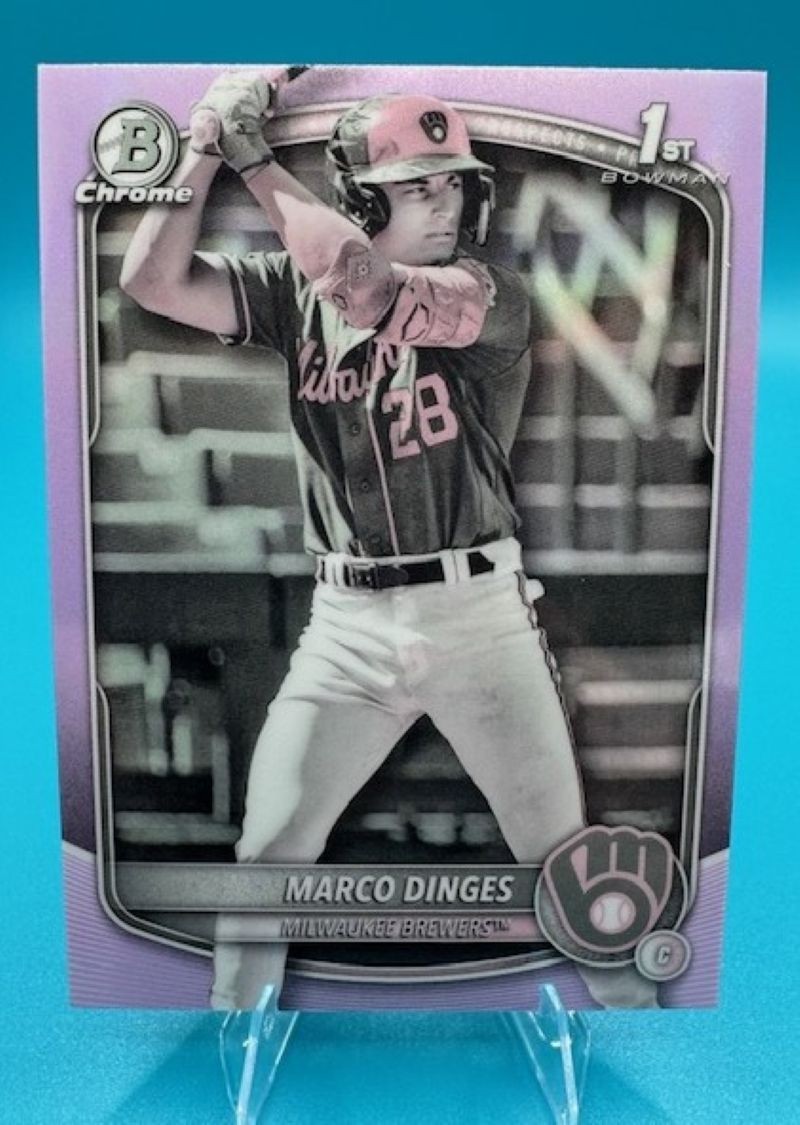 2025 Bowman Chrome Marco Dinges 1st Bowman Pearl Refractor SSP #BCP-183