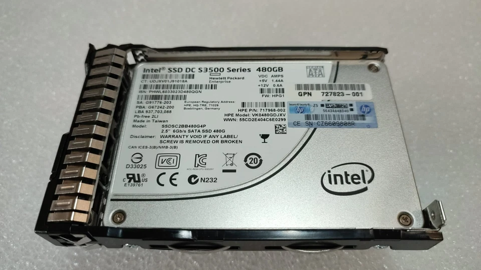 HPE 480GB SATA 6G SFF SC 2.5" SSD 717971-B21 718138-001 SUB HPE RI SAMSUNG PM883 - Image 4 of 4