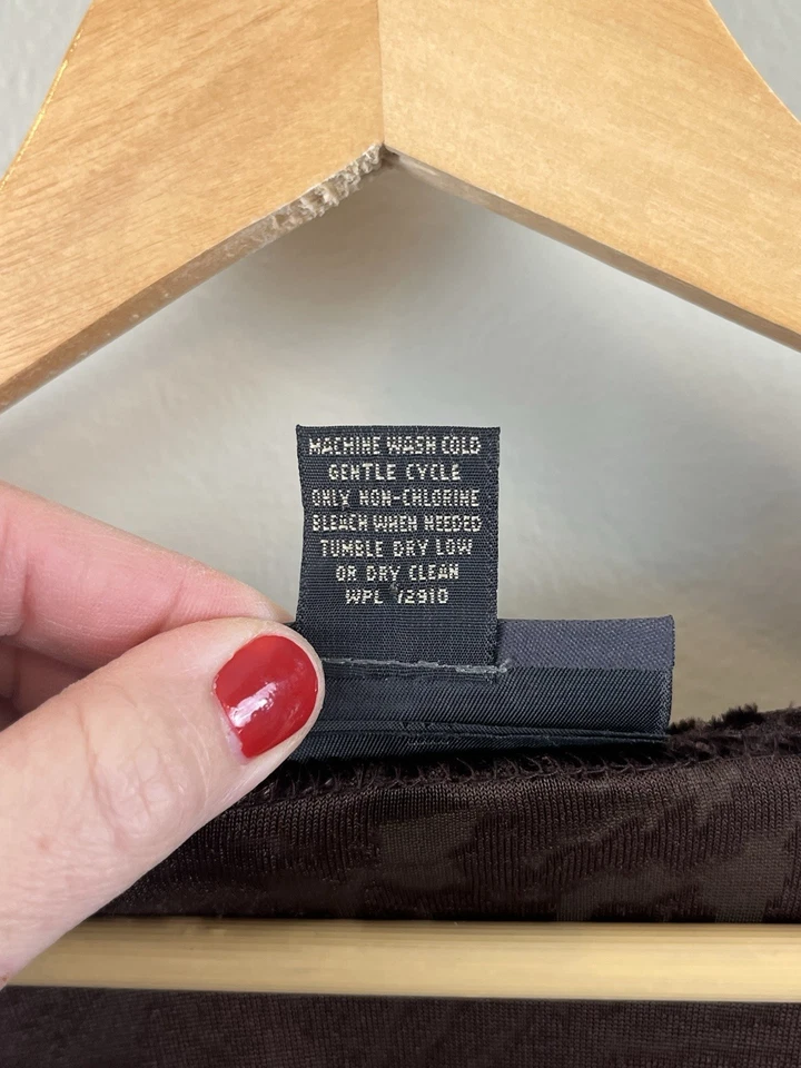 Cárdigan Lane Bryant Talla 18/20 Terciopelo Burnout Marrón Chocolate Whimsey Goth Foto 4 de 4