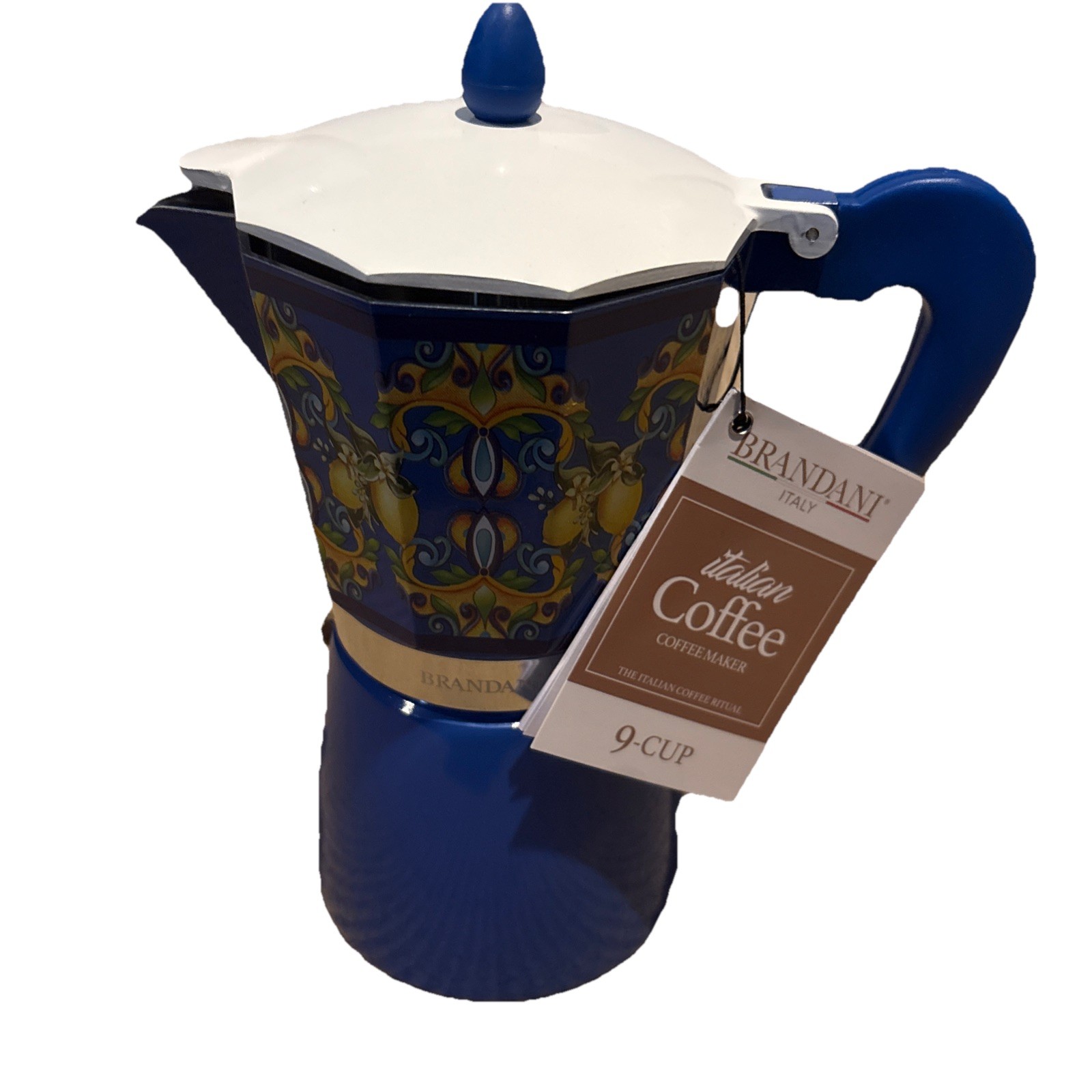 Brandani Italian Style Espresso/coffee/Moka Pot 9 Cup Blue  