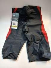 Speedo Men's Solid Splice Swim Jammer Black/Red Size 24