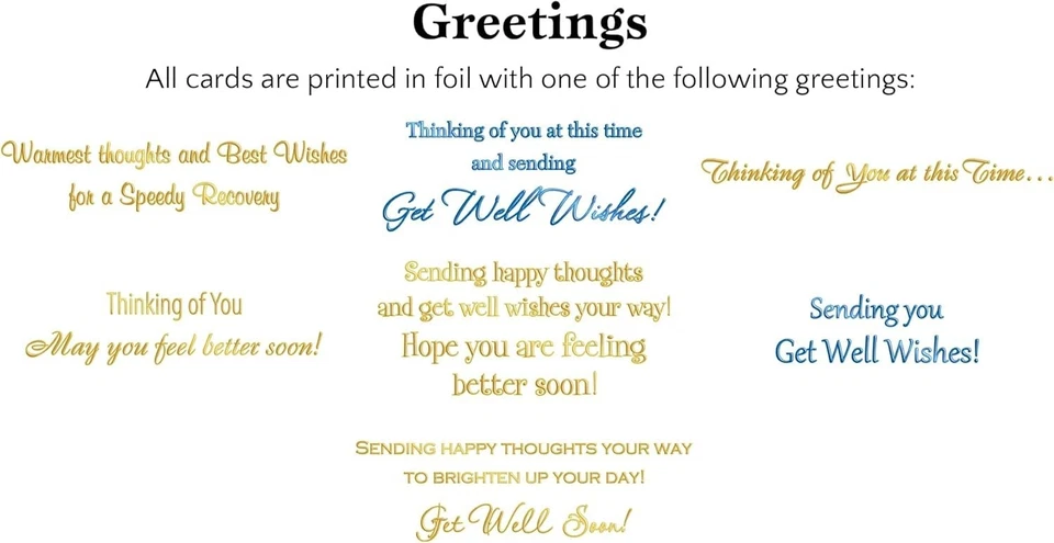Deluxe Get Well Greeting Cards Collection - 35 Assorted Foil-Stamped Cards - Image 4 of 4