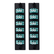 -2pcs 12 Fibers OM3 Multimode Patch Panel with 6 x LC UPC Duplex Fiber Optic ...