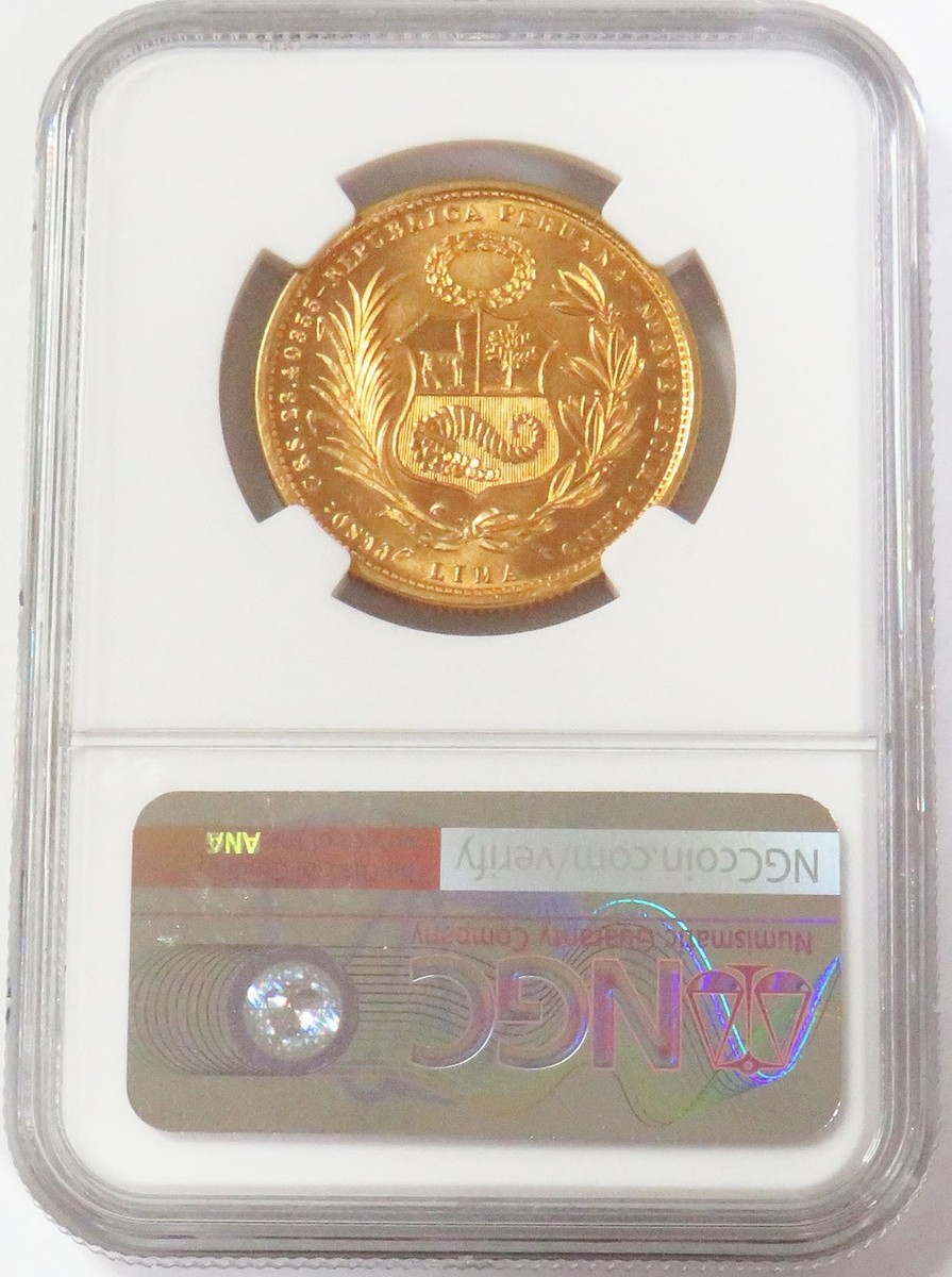 1965 GOLD PERU 50 SOLES SEATED LIBERTY NGC MINT STATE 65 | eBay