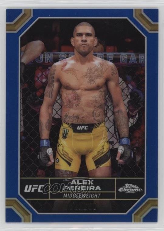 2024 Topps Chrome UFC Blue Refractor 62/150 Alex Pereira #4 6m7
