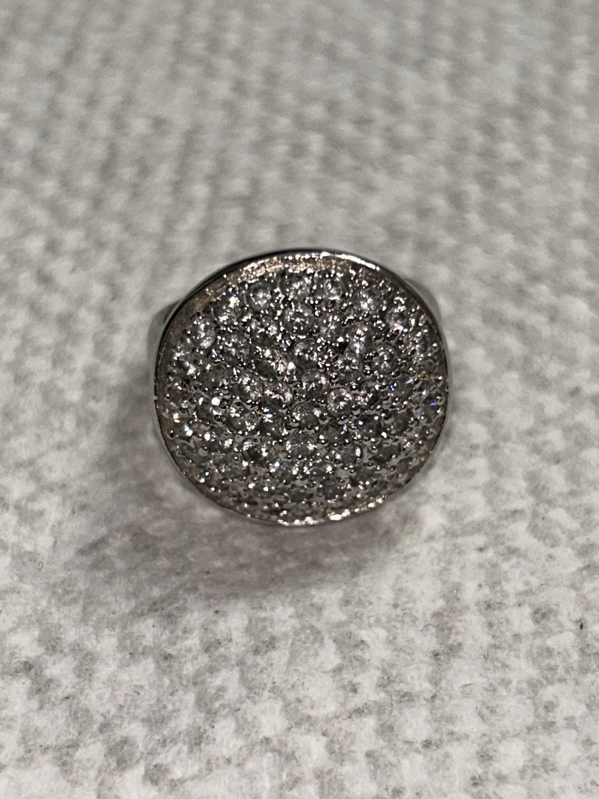 Silver Tone Cluster Diamond Simulated  Vintage In… - image 13