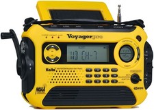 KA600 Voyager Solar  Weather Alert Multiband Yellow Radio w/RDS & USB AC Adapter