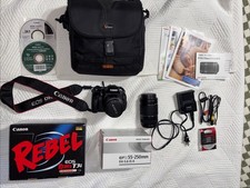 Canon EOS Rebel T3i Digital SLR Camera Kit Bundle w/two lenses Many Extras