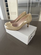 Russell & Bromley Ladies Beige Patent Leather Court Shoes-Style Minnie size 37.5