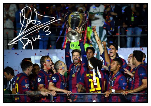 12574. Gerard Pique Signed Pictures (A4 Prints) Barcelona Spain Man United