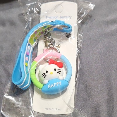 Hello Kitty Multicolor Clip-On Cartoon Character Plastic Keychain