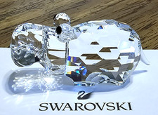 🦛Swarovski Crystal 1989 African Wildlife Small Baby Hippopotamus Figurine, Logo