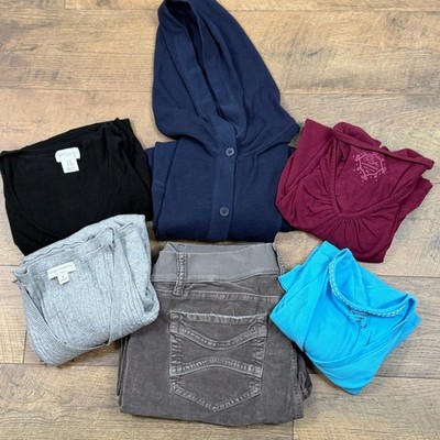 Maternity Clothing Bundle XL 6 Piece Lot Mixed Tops and Pants