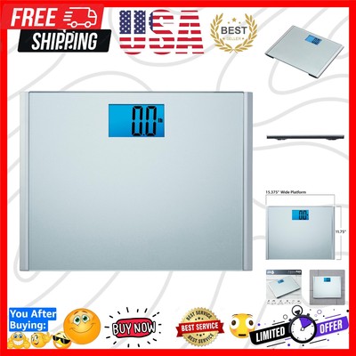 Elegant Silver Digital Bathroom Scale with Accurate Readings & Auto Shut Off