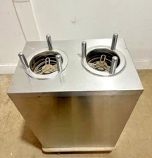 "AMF" STAINLESS STEEL LOWERATOR 6" SOUP BOWL/PLATE DUAL DISPENSER ON CASTERS