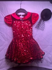 Red Weissman Girls gently used ballet costume size XSC including hairpiece