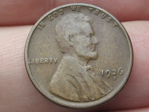 1926 S Lincoln Cent Wheat Penny- San Francisco, VG/Fine Details, Chocolate Brown