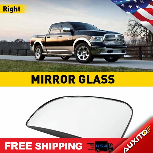 Replacement Tow Mirror Glass Side Passenger Fit 1500 Dodge 2500 Ram 11-18 3500