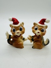 Vintage Kreiss Santa Chipmunk Salt & Pepper Shakers Japan 1950-60s