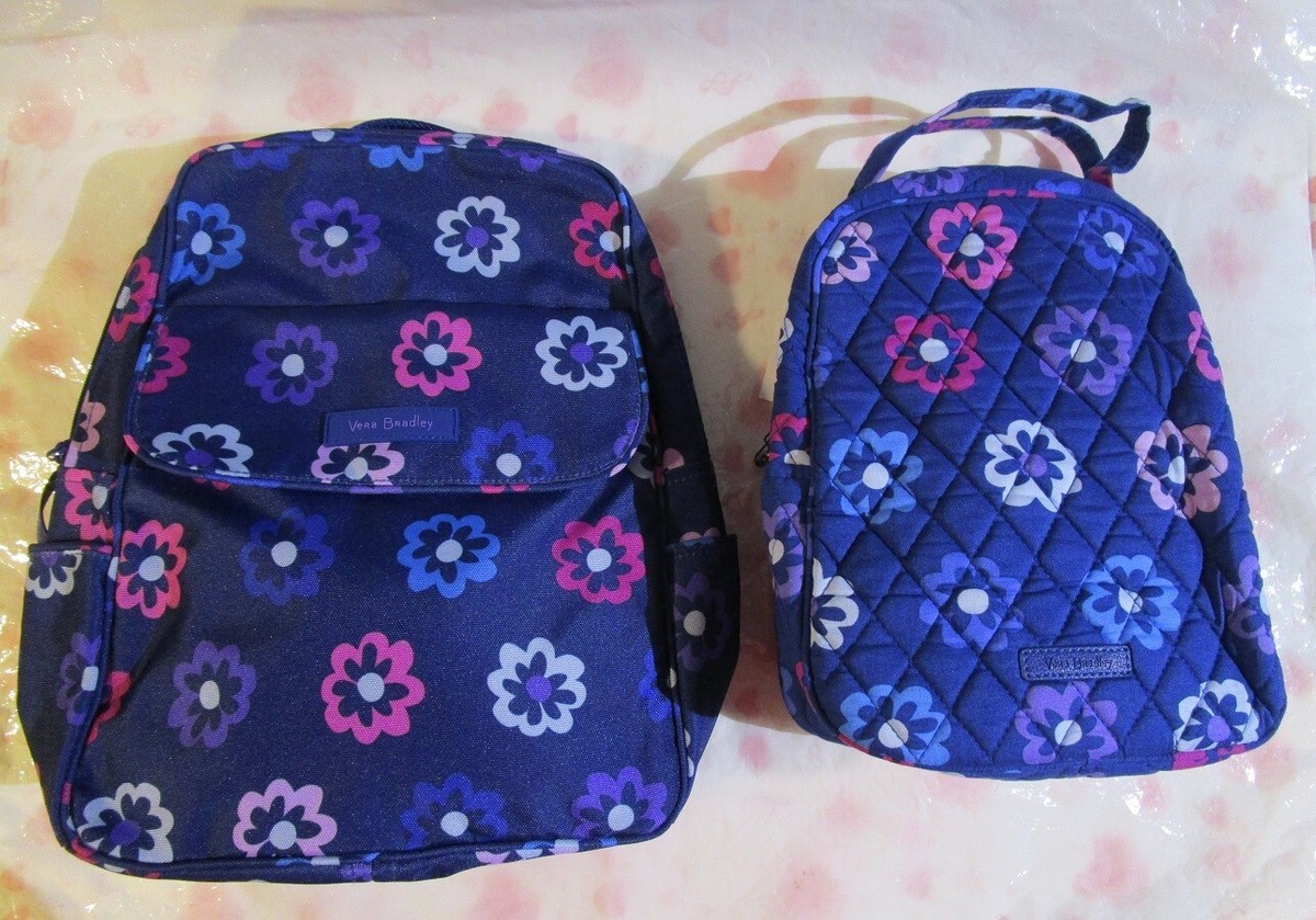 VERA BRADLEY Lighten Up Small Backpack Lunch Bunch Bag Set 